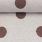 Preview: Jacquard-Jersey Ottoman Emily mit braunen Punkten auf Naturweiß
